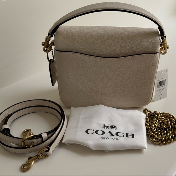 Coach Cassie Crossbody Bag Chalk Pebbled Leather Brass hardware - Picture 3 of 11